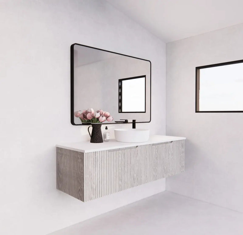 ABS Riva - Riva Vienna Wall Hung Single Bowl Vanity 1500mm - White Oak - Aqualux Bathrooms