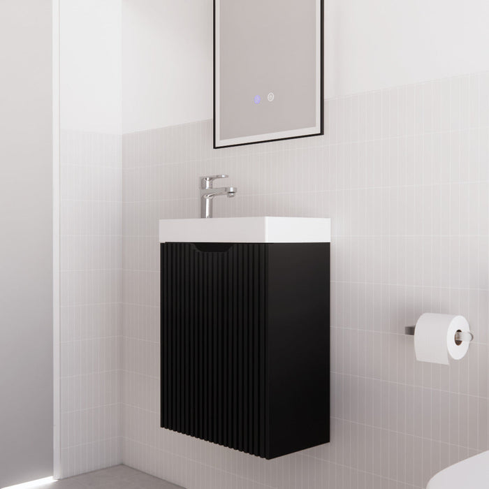 Riva Vienna Mini Wall Hung Vanity 450mm - Matt Black