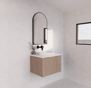 ABS Riva - Riva Vienna Wall Hung Vanity 600mm - American Oak - Aqualux Bathrooms