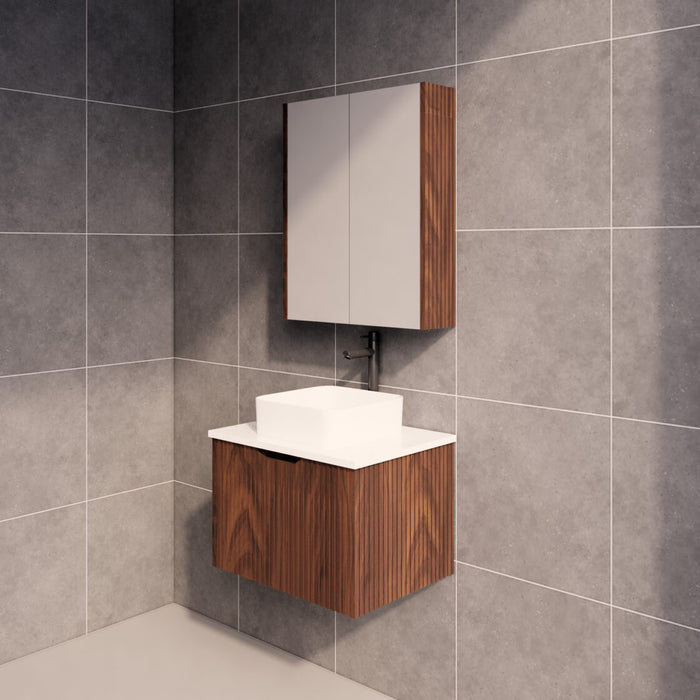 Riva Vienna Wall Hung Vanity 600mm - Brown Oak