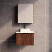ABS Riva - Riva Vienna Wall Hung Vanity 600mm - Brown Oak - Aqualux Bathrooms