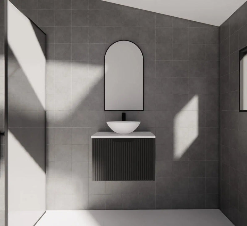 ABS Riva - Riva Vienna Wall Hung Vanity 600mm - Matt Black - Aqualux Bathrooms