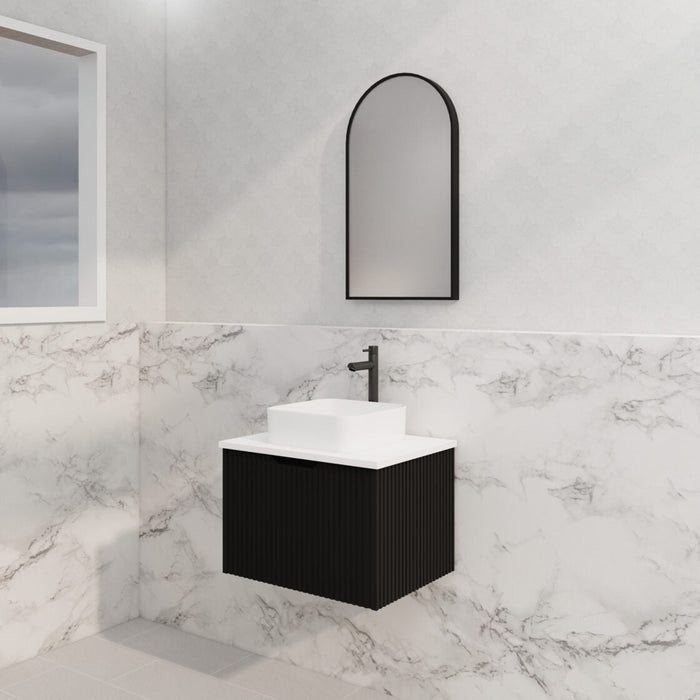 Riva Vienna Wall Hung Vanity 600mm - Matt Black