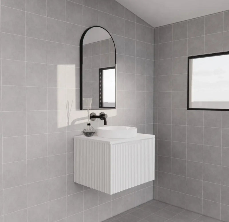 ABS Riva - Riva Vienna Wall Hung Vanity 600mm - Matt White - Aqualux Bathrooms
