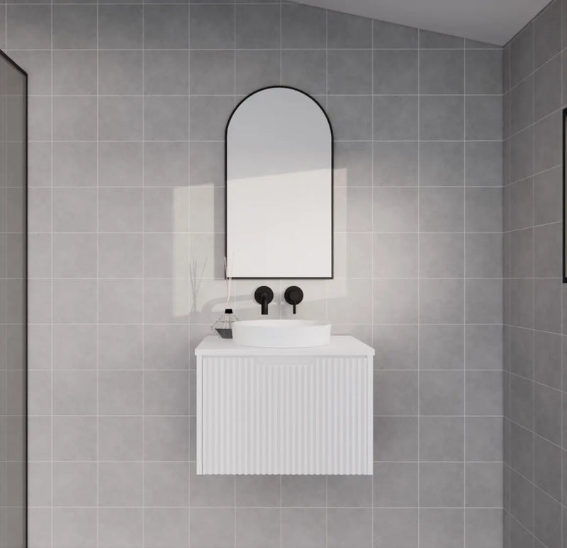 ABS Riva - Riva Vienna Wall Hung Vanity 600mm - Matt White - Aqualux Bathrooms