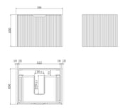 ABS Riva - Riva Vienna Wall Hung Vanity 600mm - Matt White - Aqualux Bathrooms