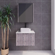 ABS Riva - Riva Vienna Wall Hung Vanity 600mm - White Oak - Aqualux Bathrooms