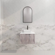 ABS Riva - Riva Vienna Wall Hung Vanity 600mm - White Oak - Aqualux Bathrooms