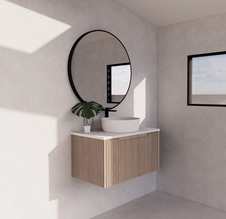 Riva Vienna Wall Hung Vanity 750mm - American Oak