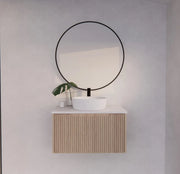 ABS Riva - Riva Vienna Wall Hung Vanity 750mm - American Oak - Aqualux Bathrooms