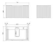 ABS Riva - Riva Vienna Wall Hung Vanity 750mm - American Oak - Aqualux Bathrooms