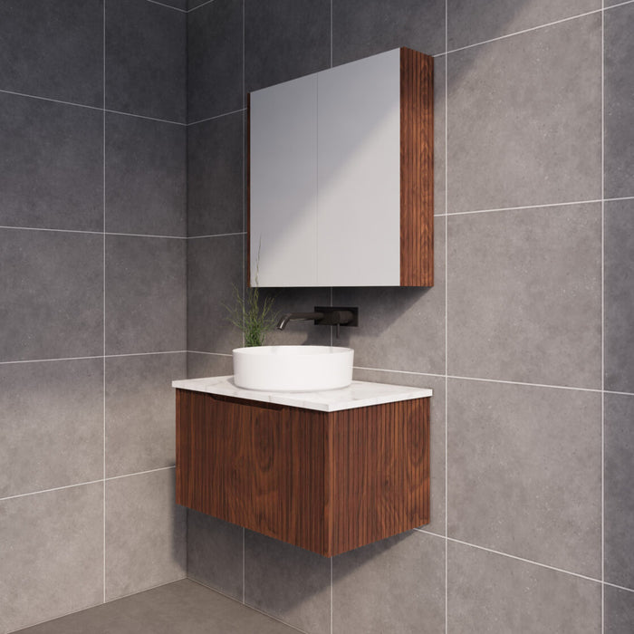 Riva Vienna Wall Hung Vanity 750mm - Brown Oak