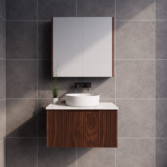 Riva Vienna Wall Hung Vanity 750mm - Brown Oak