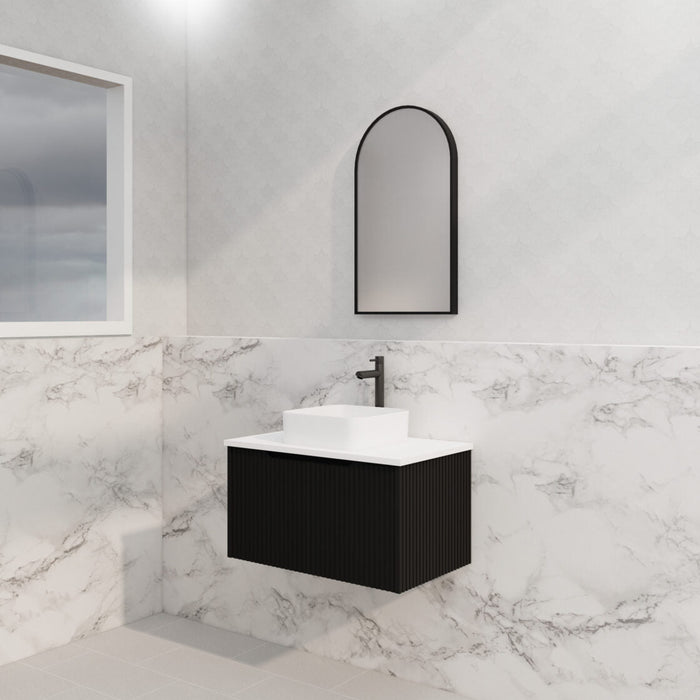 Riva Vienna Wall Hung Vanity 750mm - Matt Black