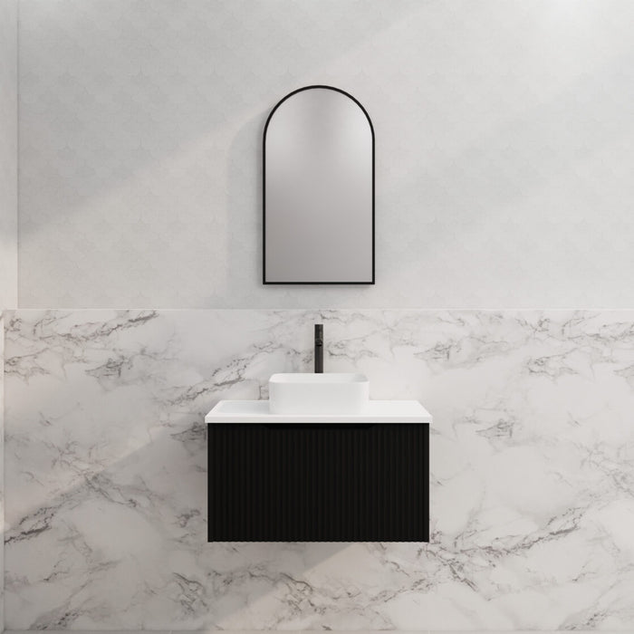 Riva Vienna Wall Hung Vanity 750mm - Matt Black