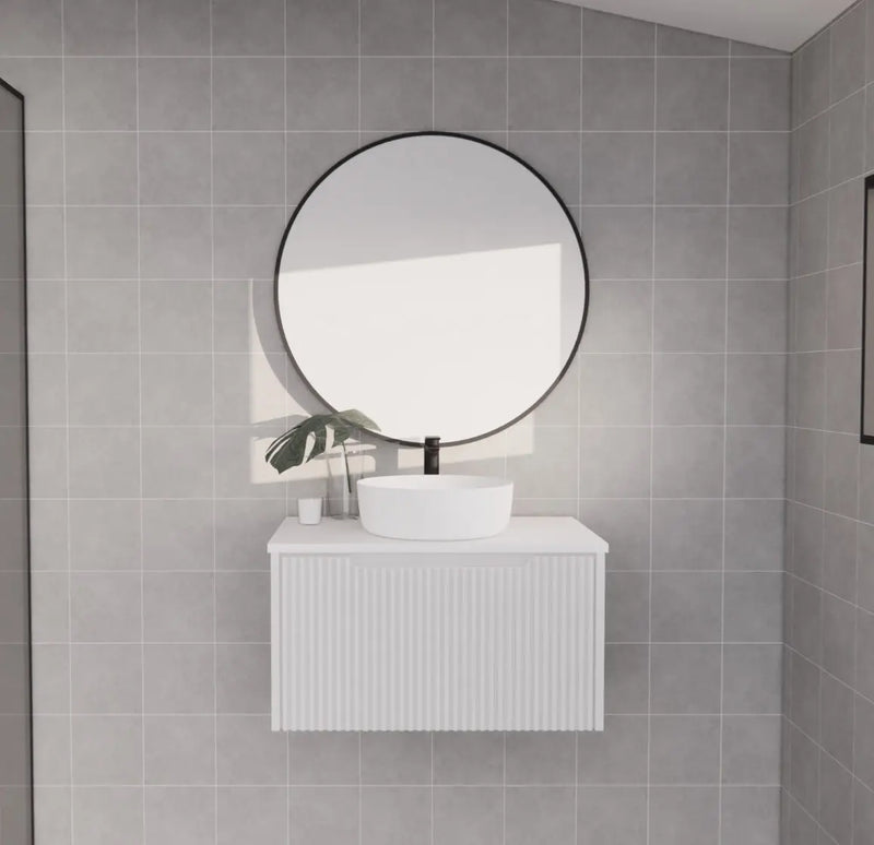ABS Riva - Riva Vienna Wall Hung Vanity 750mm - Matt White - Aqualux Bathrooms