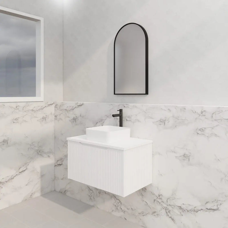 ABS Riva - Riva Vienna Wall Hung Vanity 750mm - Matt White - Aqualux Bathrooms