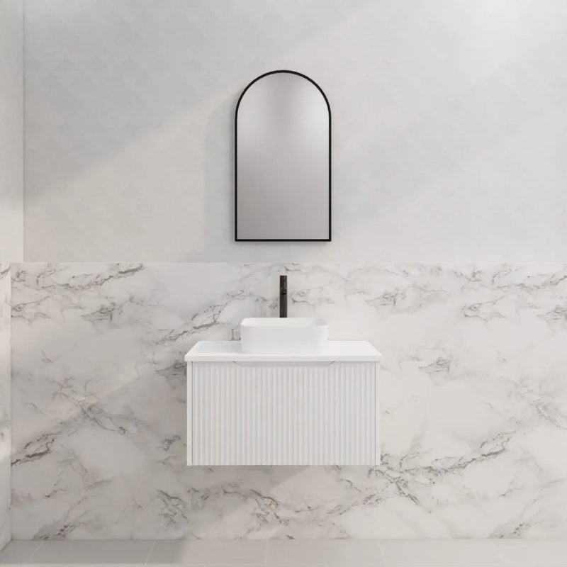 ABS Riva - Riva Vienna Wall Hung Vanity 750mm - Matt White - Aqualux Bathrooms