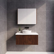 ABS Riva - Riva Vienna Wall Hung Vanity 900mm - Brown Oak - Aqualux Bathrooms