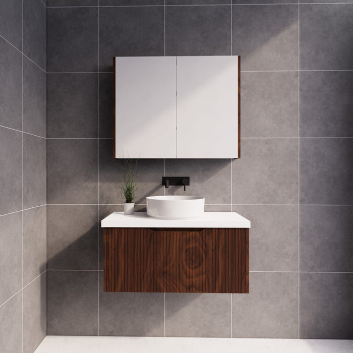 Riva Vienna Wall Hung Vanity 900mm - Brown Oak