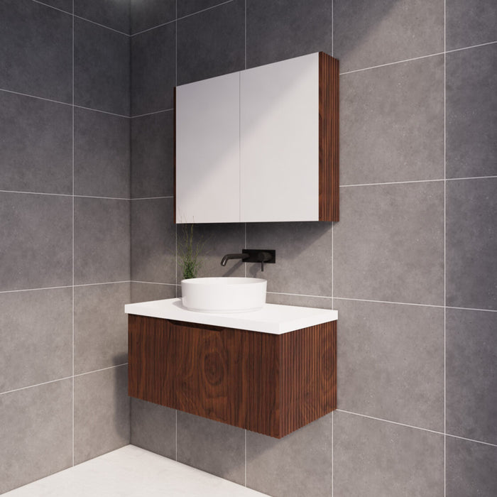 Riva Vienna Wall Hung Vanity 900mm - Brown Oak