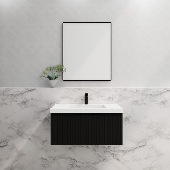 Riva Vienna Wall Hung Vanity 900mm - Matt Black