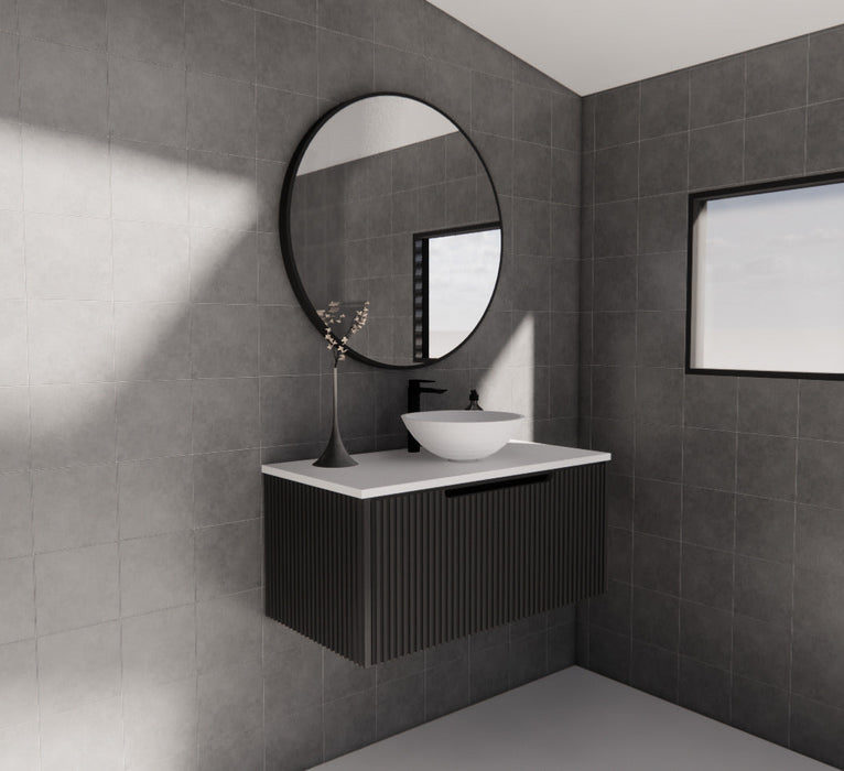 Riva Vienna Wall Hung Vanity 900mm - Matt Black