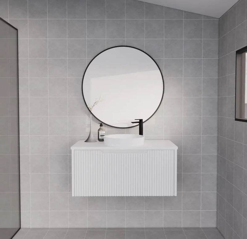 ABS Riva - Riva Vienna Wall Hung Vanity 900mm - Matt White - Aqualux Bathrooms