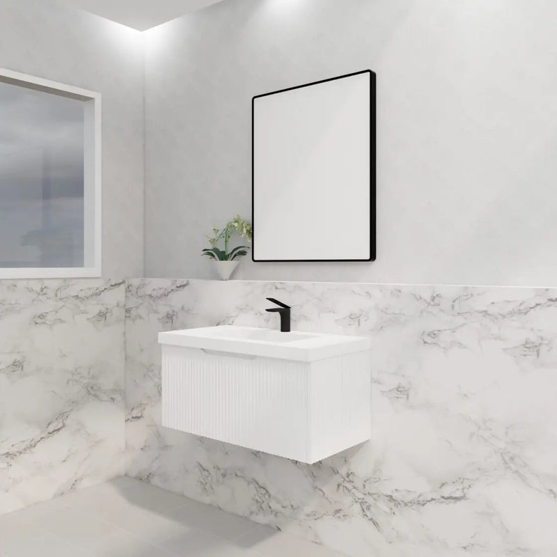 ABS Riva - Riva Vienna Wall Hung Vanity 900mm - Matt White - Aqualux Bathrooms