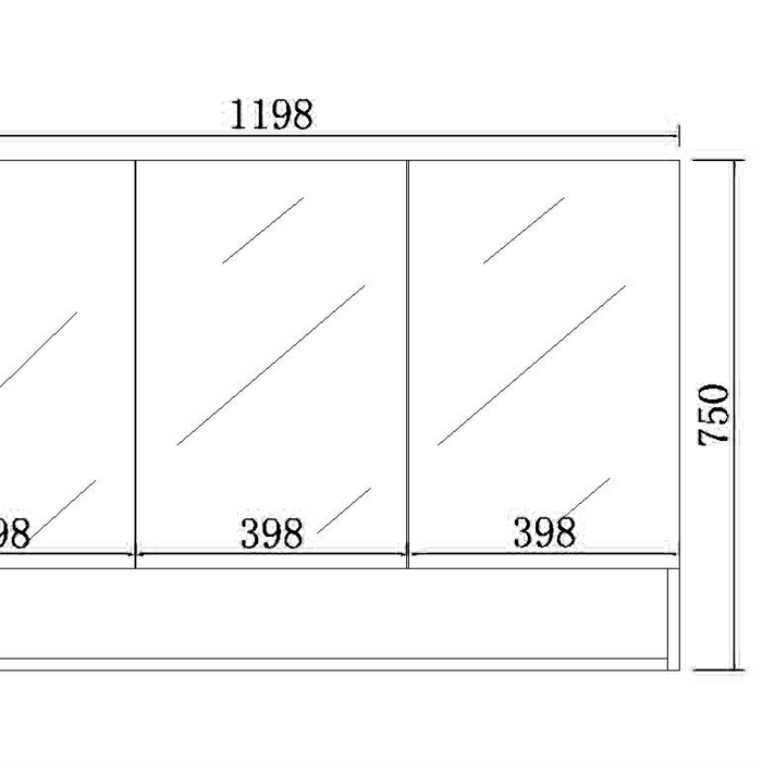 Stella Three Doors Shaving Cabinet 1200mm