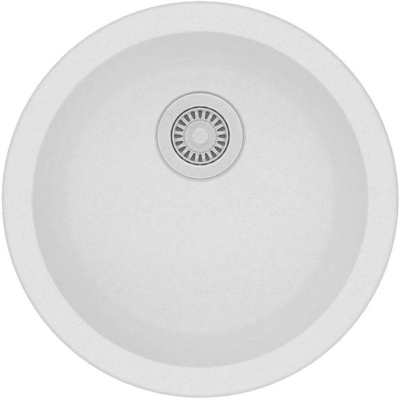 Granite Quartz Stone Kitchen/laundry Sink Round Single Bowl Top/under Mount 460mm