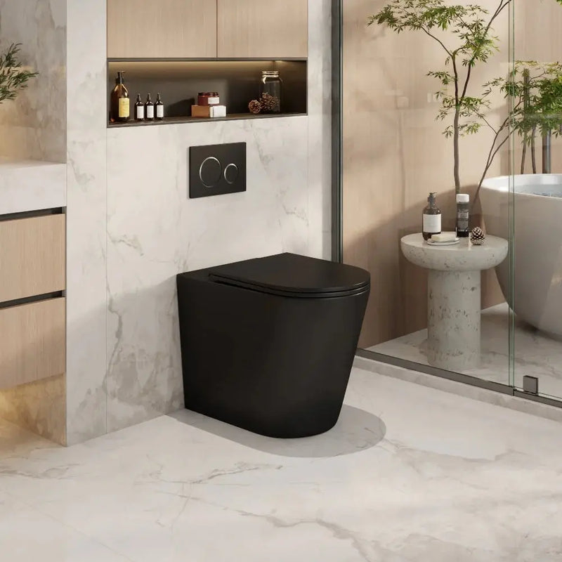 Mercio - Berlin99 Wall-Faced Floor Pan - Matt Black - Aqualux Bathrooms