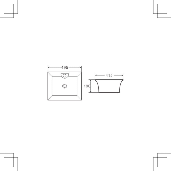 Zento 49S Wall Hung Basin