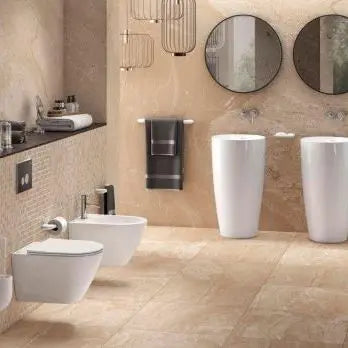 Round Black Frame Mirror 700mm - Aqualux Bathrooms- Mercio