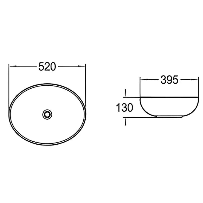 Above Counter Ceramic Art Basin 520mm