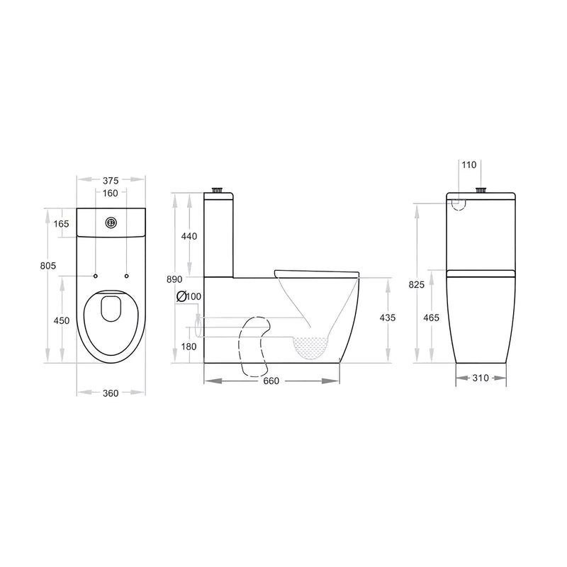 Asta Disable Rimless Toilet Rimless Flush Pan Gloss White