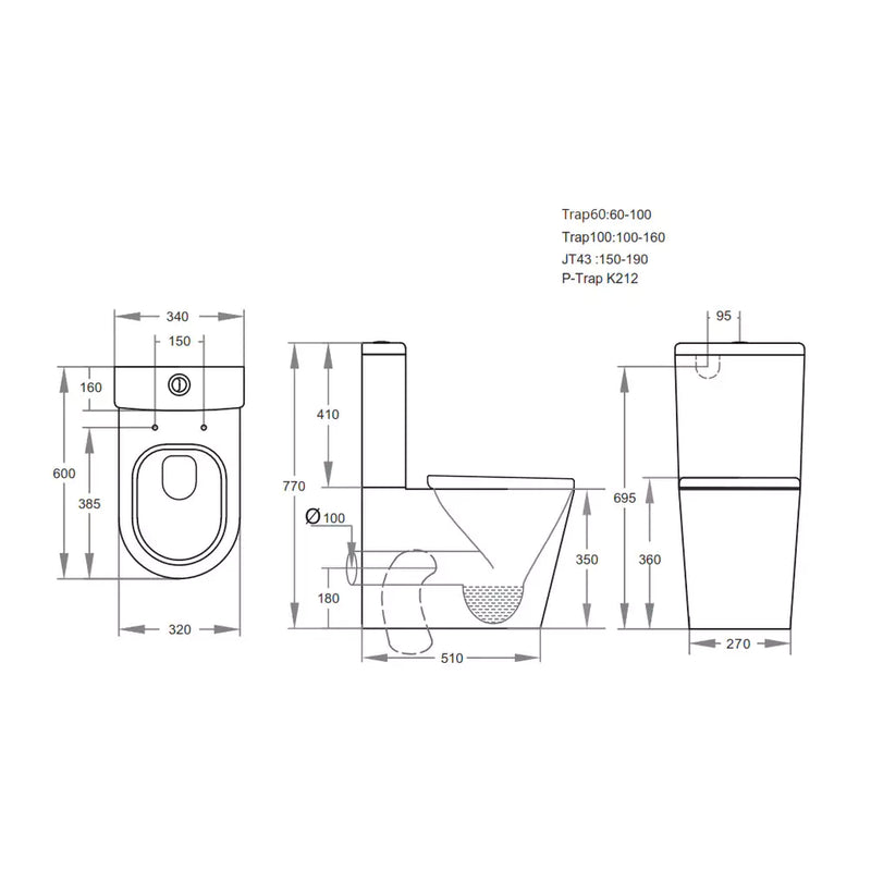 Avis Rimless Junior Wall Faced Toilet Suite