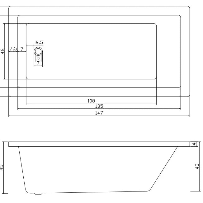 Sandy Insert Bathtub 1500mm