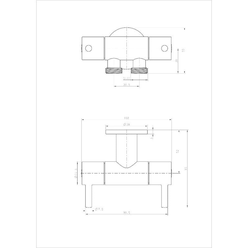 Bathroom Solid Brass Toilet Bidet Spray 1 Inlet 2 Outlet Diverter Only