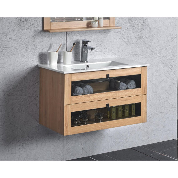 Belbagno Manhattan Wall Hung Vanity 600mm - White Oak