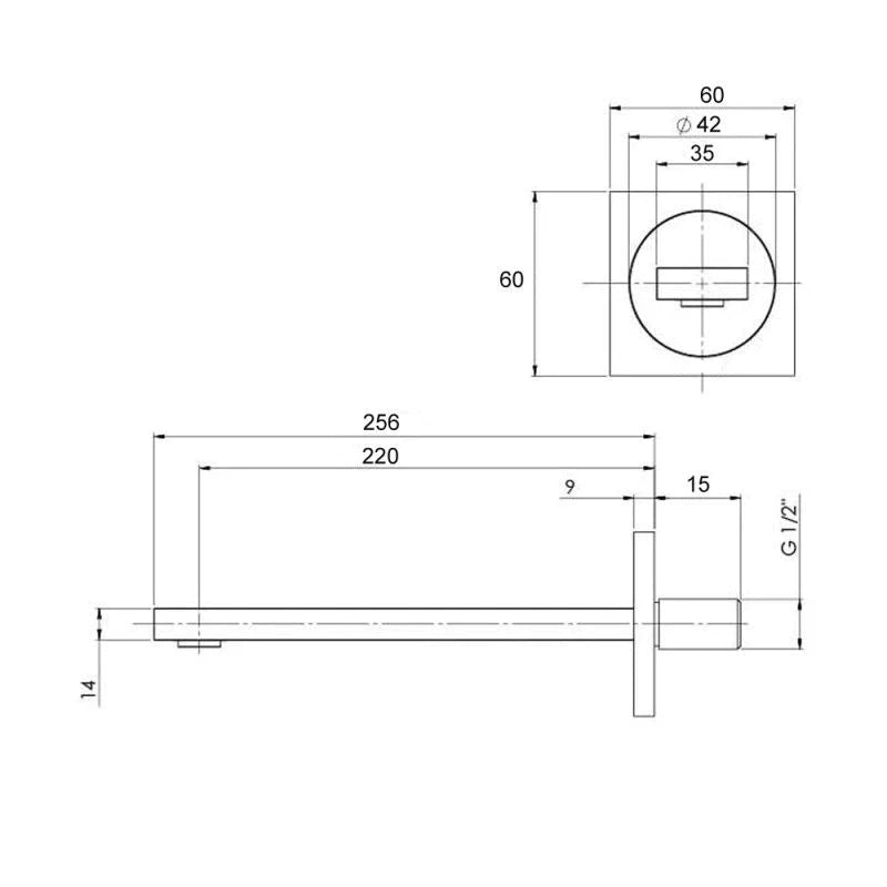 Blaze Square Black Bath Spout