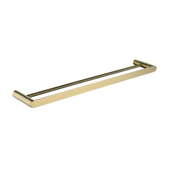 RUSHY Series Brushed Brass Double Towel Rail 600mm