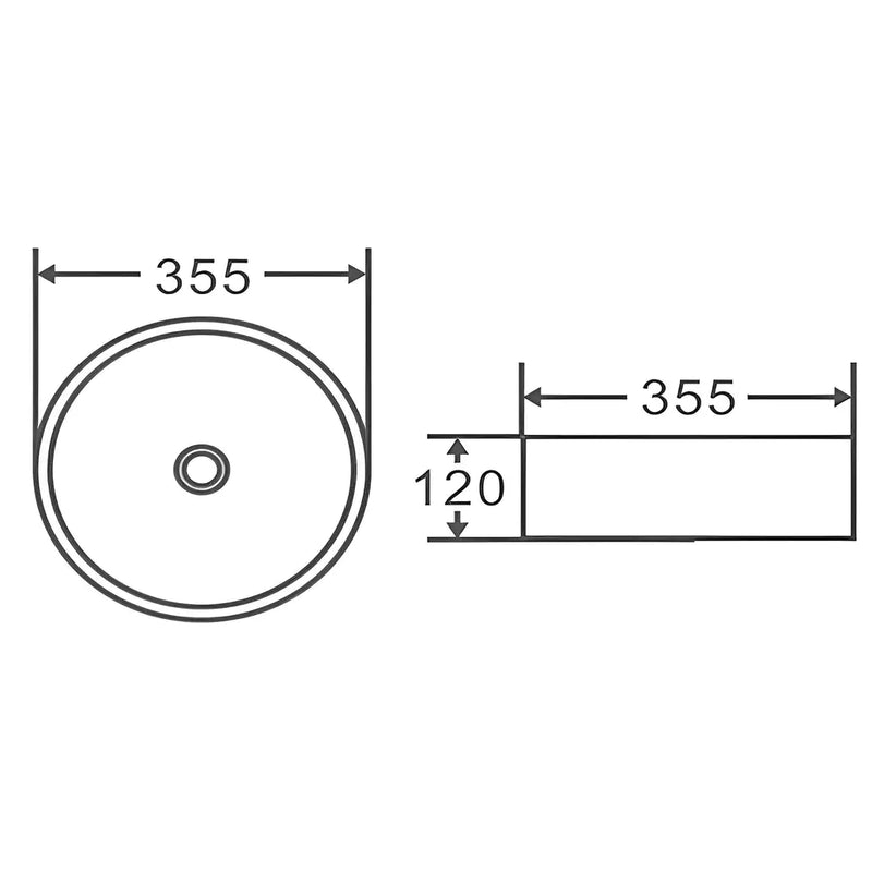 Concrete Fine Ceramic Basin 355mm