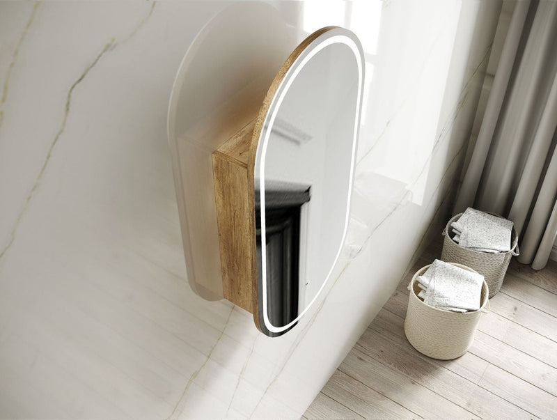 Otti Noosa Natural Oak Led Shaving Cabinet With Powerpoint 450X900mm