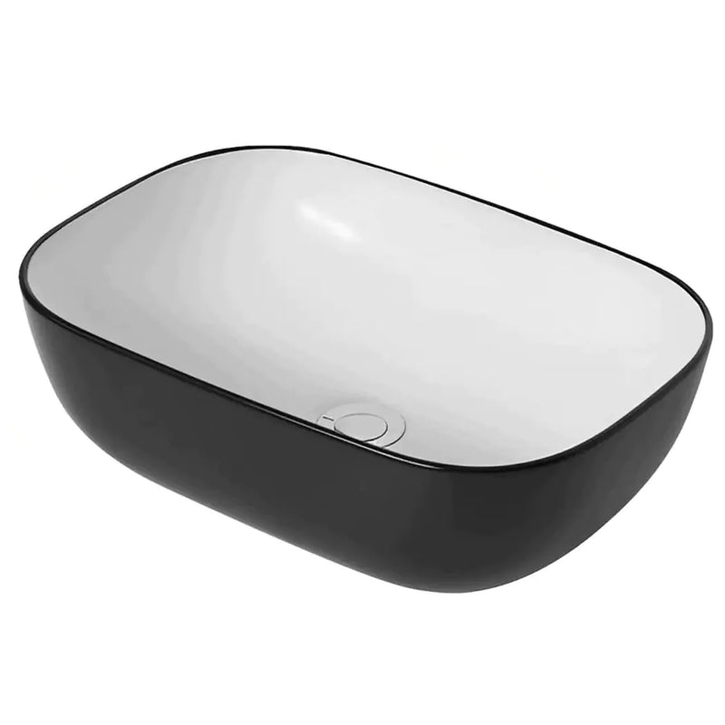 Fine Ceramic Basin Gloss Black & White 460mm