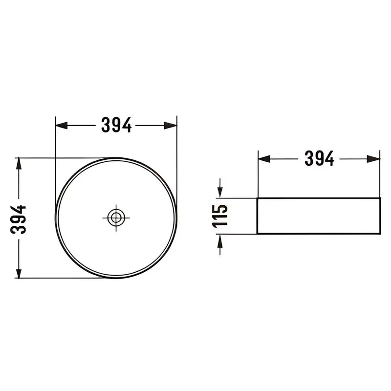 Fine Ceramic Basin Marble 394mm