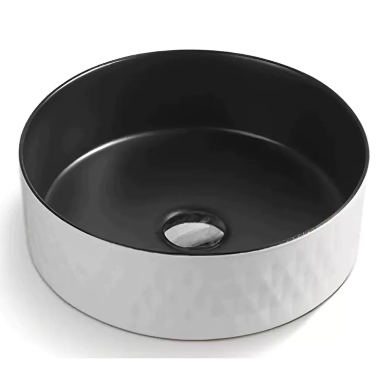 Fine Ceramic Basin Matte Black & White 360mm
