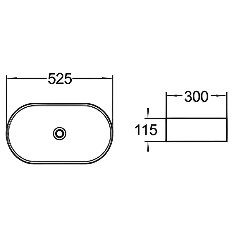 Fine Ceramic Basin Ultra Slim 525mm