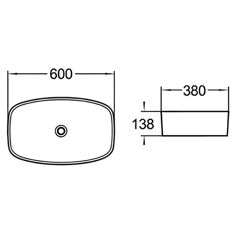 Fine Ceramic Basin Ultra Slim 600mm