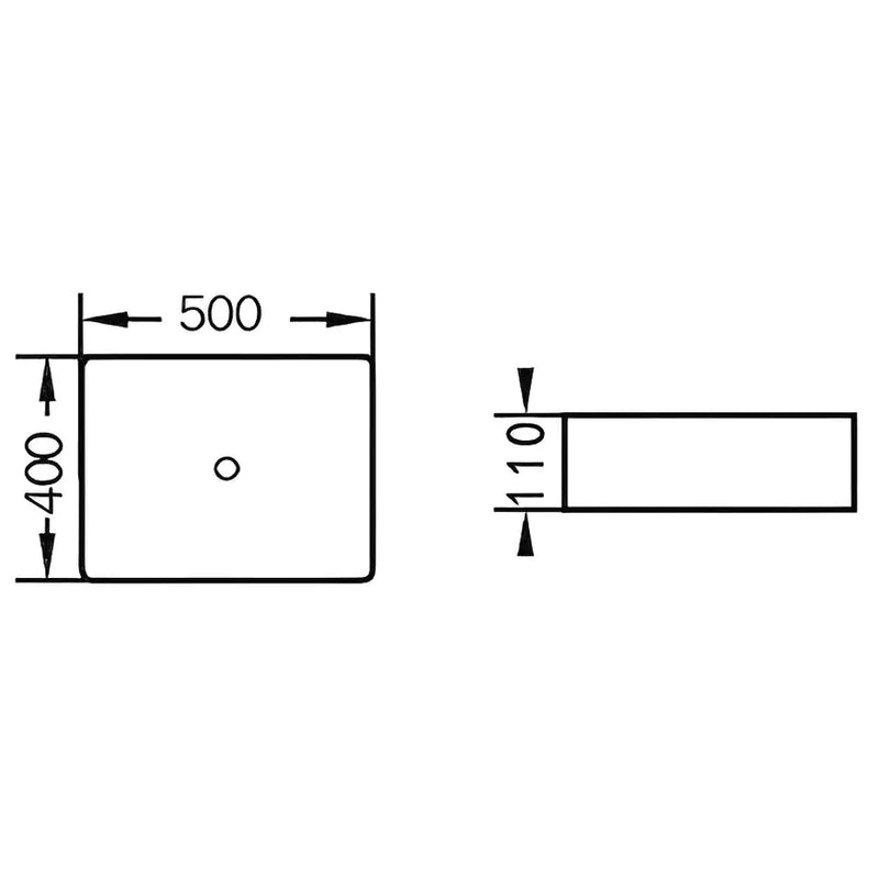 Fine Ceramic Basin Ultra Slim Gloss White 500mm